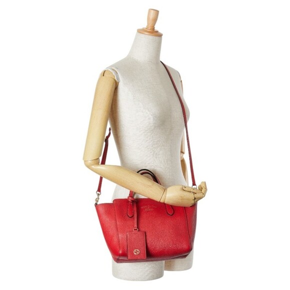 GUCCI Red Leather Shoulder Bag - Picture 7 of 7